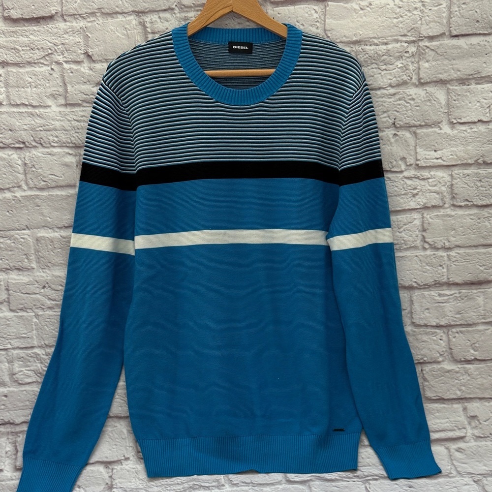 Diesel men’s Blue Striped Sweater